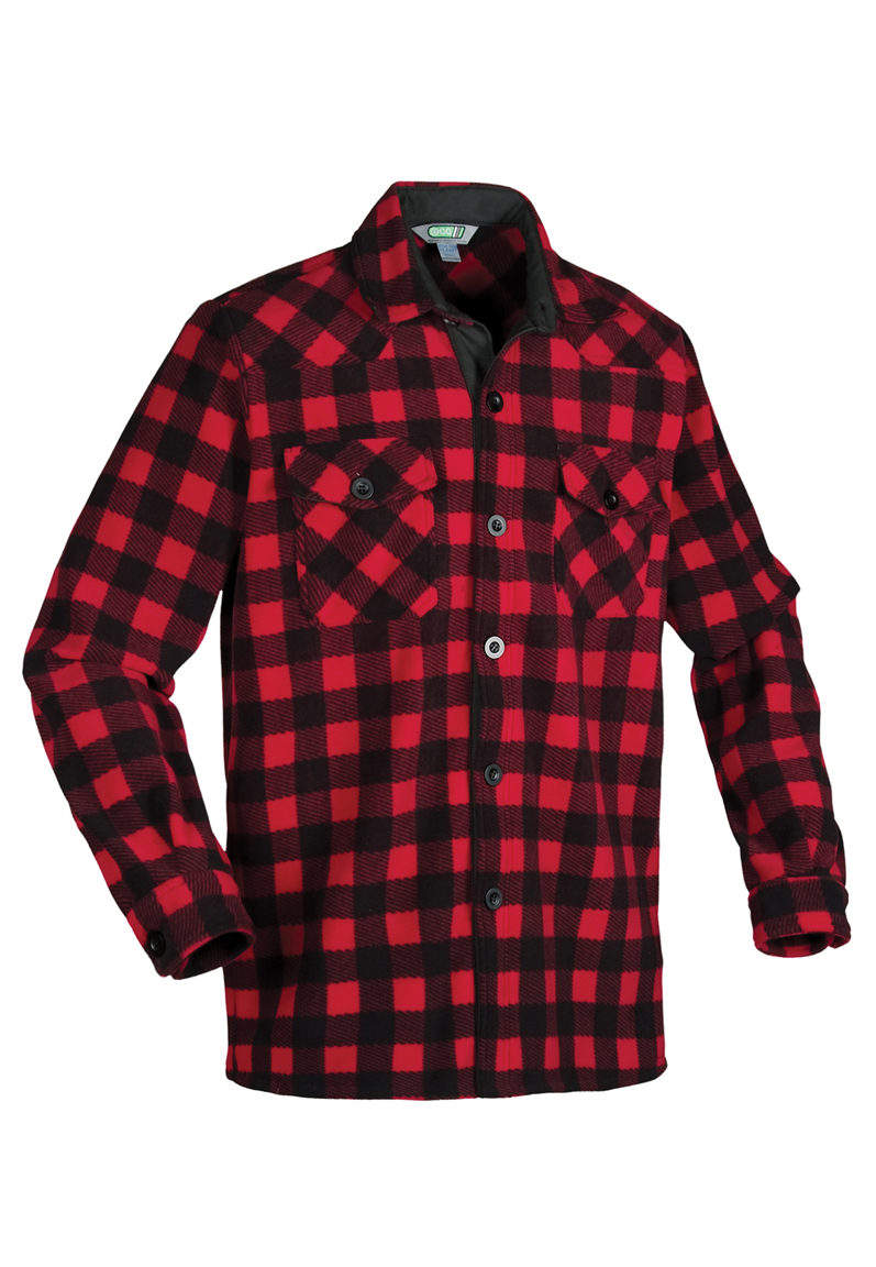 man in lumberjack shirt